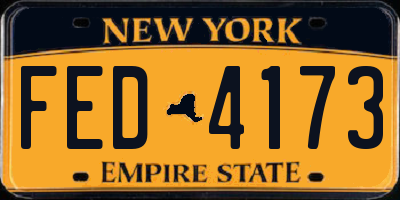 NY license plate FED4173
