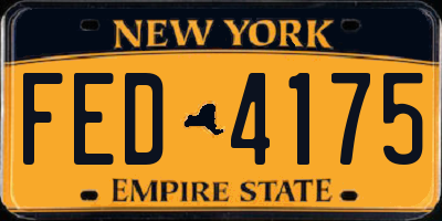 NY license plate FED4175
