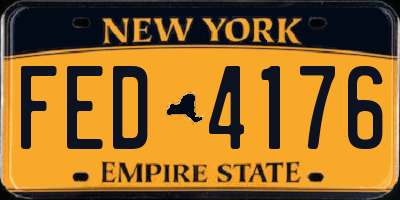 NY license plate FED4176