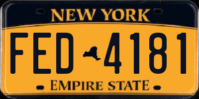 NY license plate FED4181
