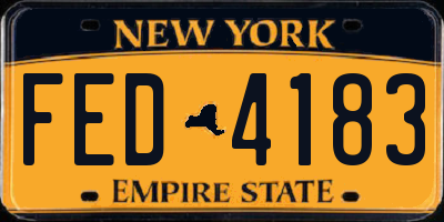 NY license plate FED4183