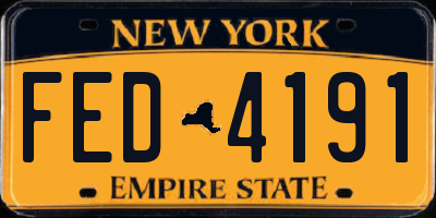 NY license plate FED4191