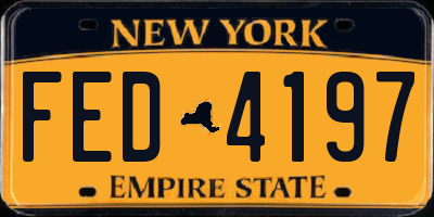 NY license plate FED4197