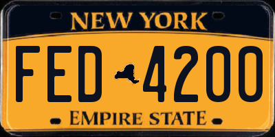 NY license plate FED4200