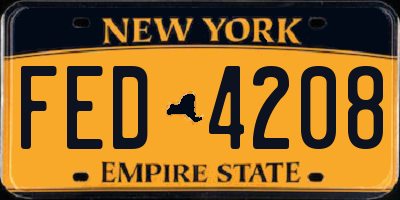 NY license plate FED4208