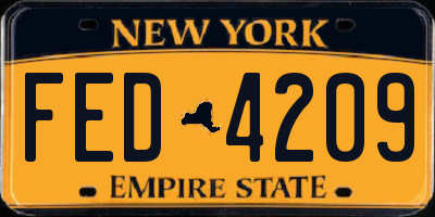 NY license plate FED4209