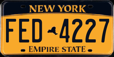 NY license plate FED4227