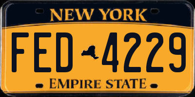 NY license plate FED4229