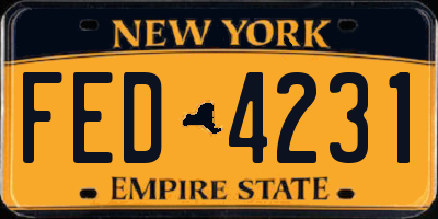 NY license plate FED4231