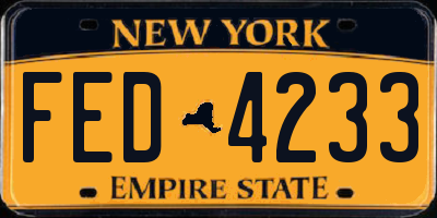 NY license plate FED4233