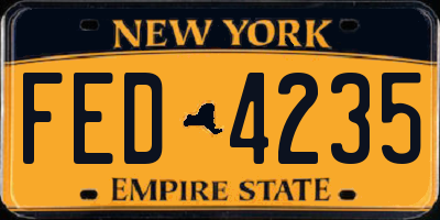 NY license plate FED4235