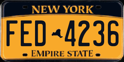 NY license plate FED4236