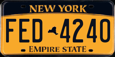 NY license plate FED4240