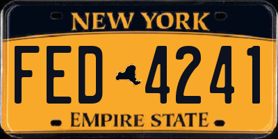 NY license plate FED4241