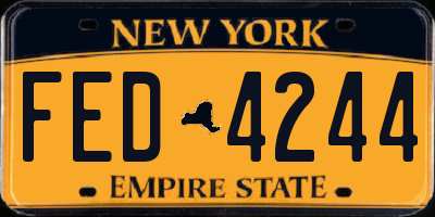 NY license plate FED4244