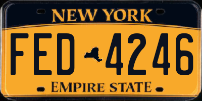 NY license plate FED4246