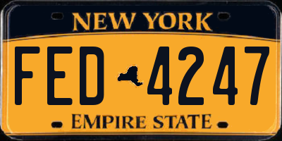 NY license plate FED4247
