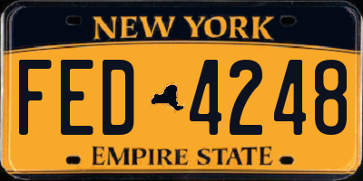 NY license plate FED4248