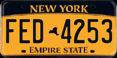 NY license plate FED4253
