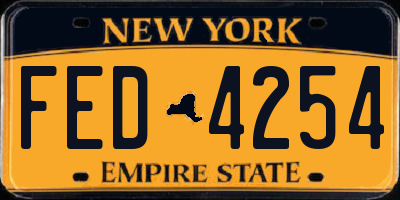NY license plate FED4254