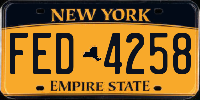NY license plate FED4258