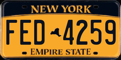 NY license plate FED4259