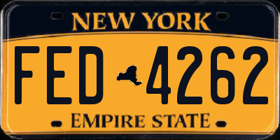 NY license plate FED4262