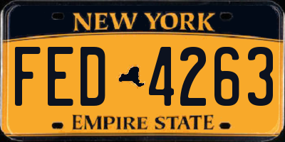 NY license plate FED4263