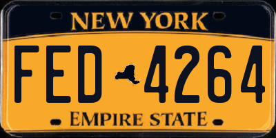 NY license plate FED4264