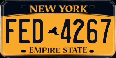 NY license plate FED4267