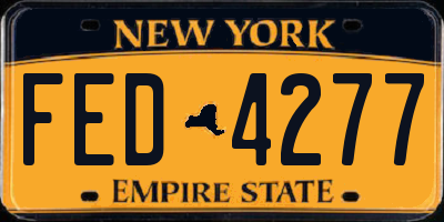 NY license plate FED4277