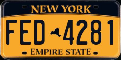 NY license plate FED4281