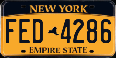 NY license plate FED4286