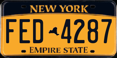 NY license plate FED4287