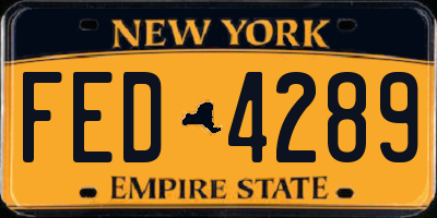 NY license plate FED4289