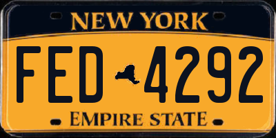 NY license plate FED4292