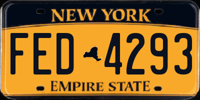 NY license plate FED4293