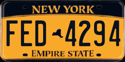 NY license plate FED4294