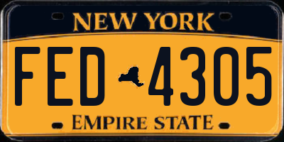 NY license plate FED4305
