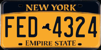 NY license plate FED4324
