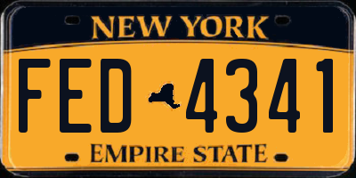 NY license plate FED4341
