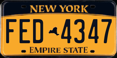 NY license plate FED4347