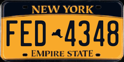 NY license plate FED4348