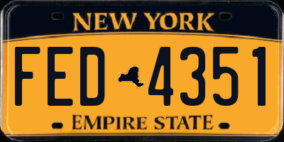 NY license plate FED4351