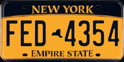 NY license plate FED4354