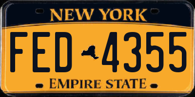 NY license plate FED4355