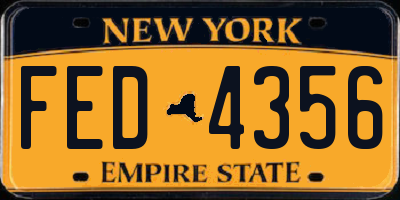 NY license plate FED4356