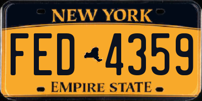 NY license plate FED4359