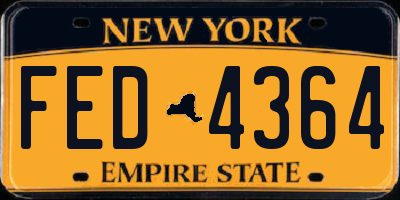 NY license plate FED4364