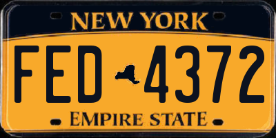 NY license plate FED4372
